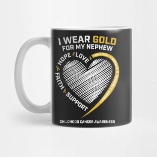 Aunt Uncle Wear Gold For Nephew Childhood Cancer Awareness Mug